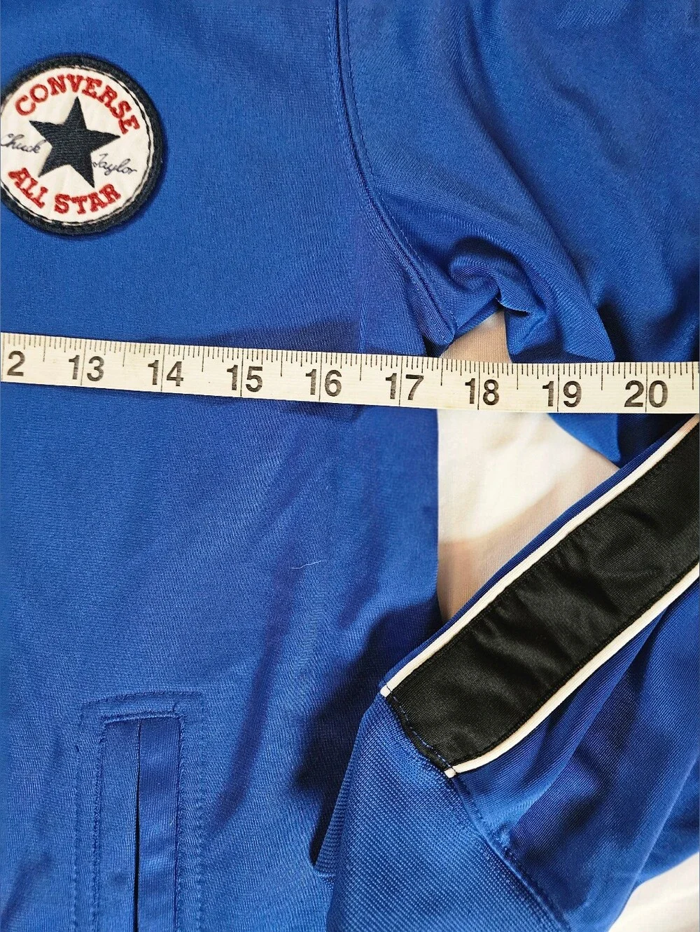 Converse All Star Boys Blue Zip Up Long Sleeve Pocketed Track Jacket Size Large